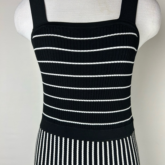 Banana Republic Black and White Striped Midi Dress - Picture 4 of 9